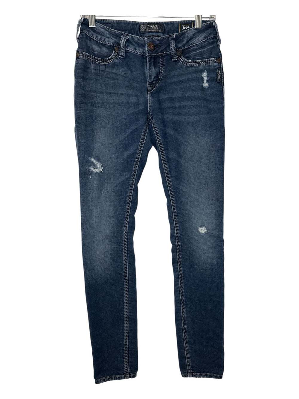 Silver Jeans Co. Suki Mid Super Skinny Distressed Jeans